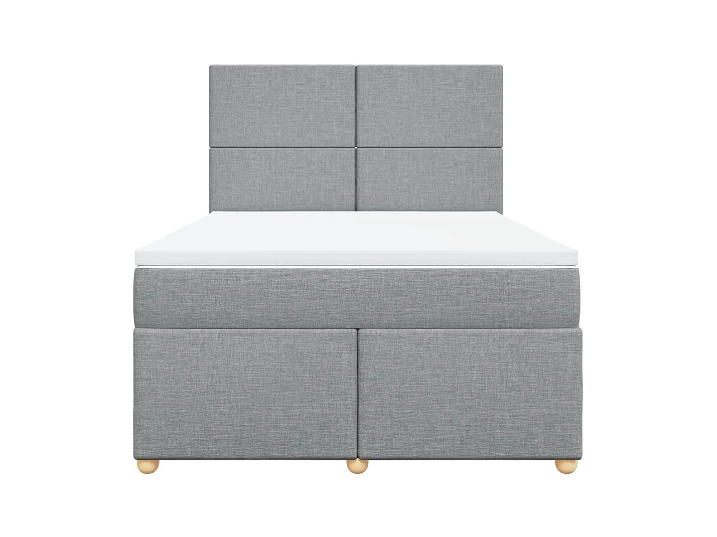 Boxspring met matras stof lichtgrijs 140x190 cm