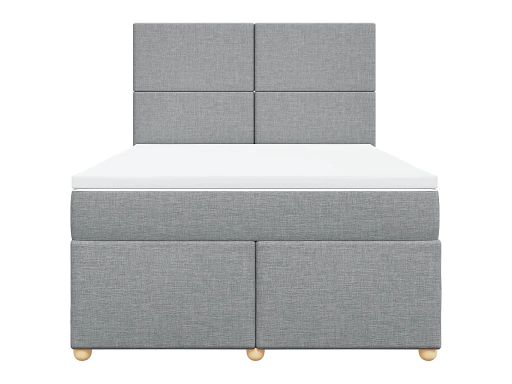 Giroletto a Molle con Materasso Grigio Chiaro 140x190cm Tessuto