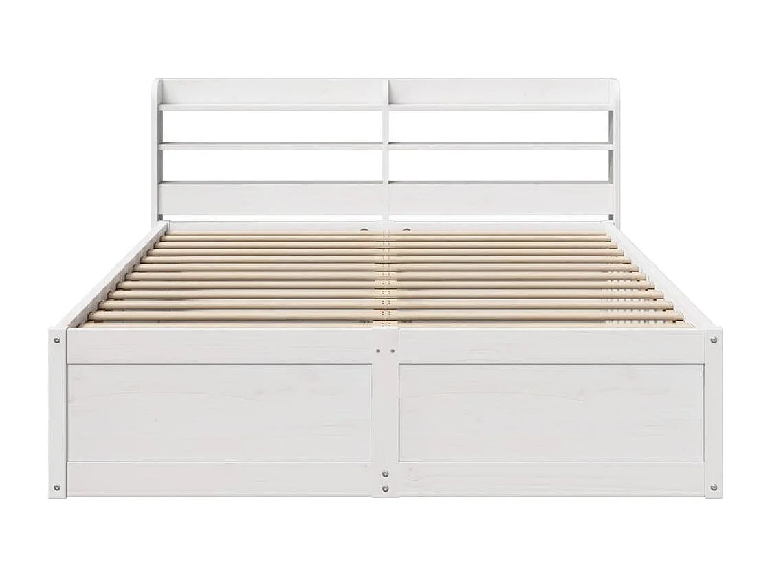 Cadre de lit et tête de lit blanc 140x190 cm bois de pin massif