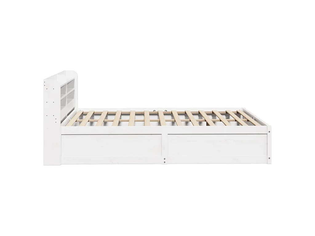 Estructura de cama con cabecero madera pino blanco 140x190 cm