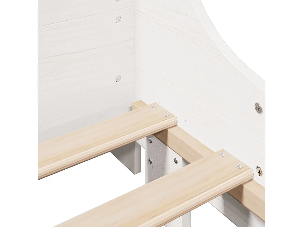 Giroletto senza Materasso Bianco 90x200 cm Legno Massello Pino