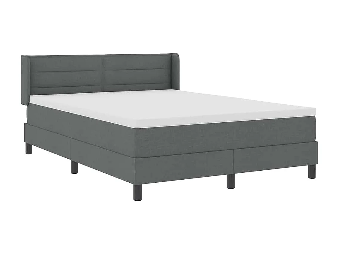 Boxspringbett mit Matratze Dunkelgrau 200 x 160 cm Polyester