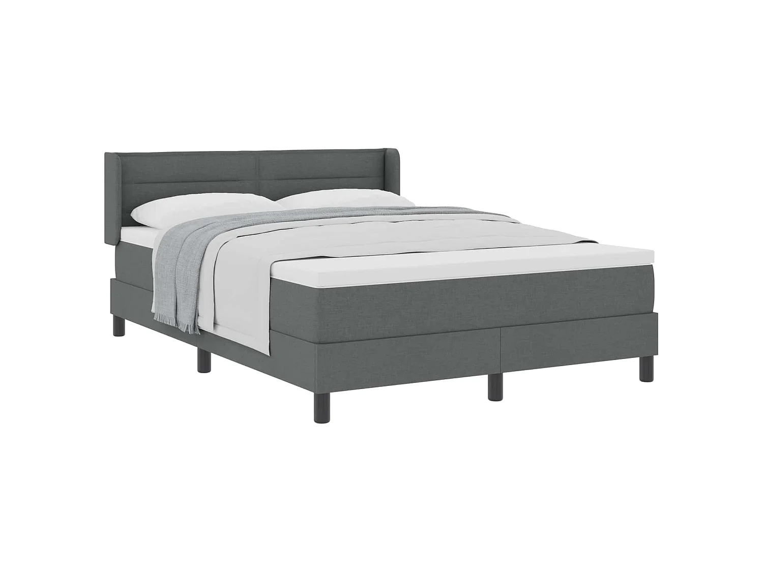 Boxspringbed met hoofdeinde Donkergrijs 200 x 160 cm Stof