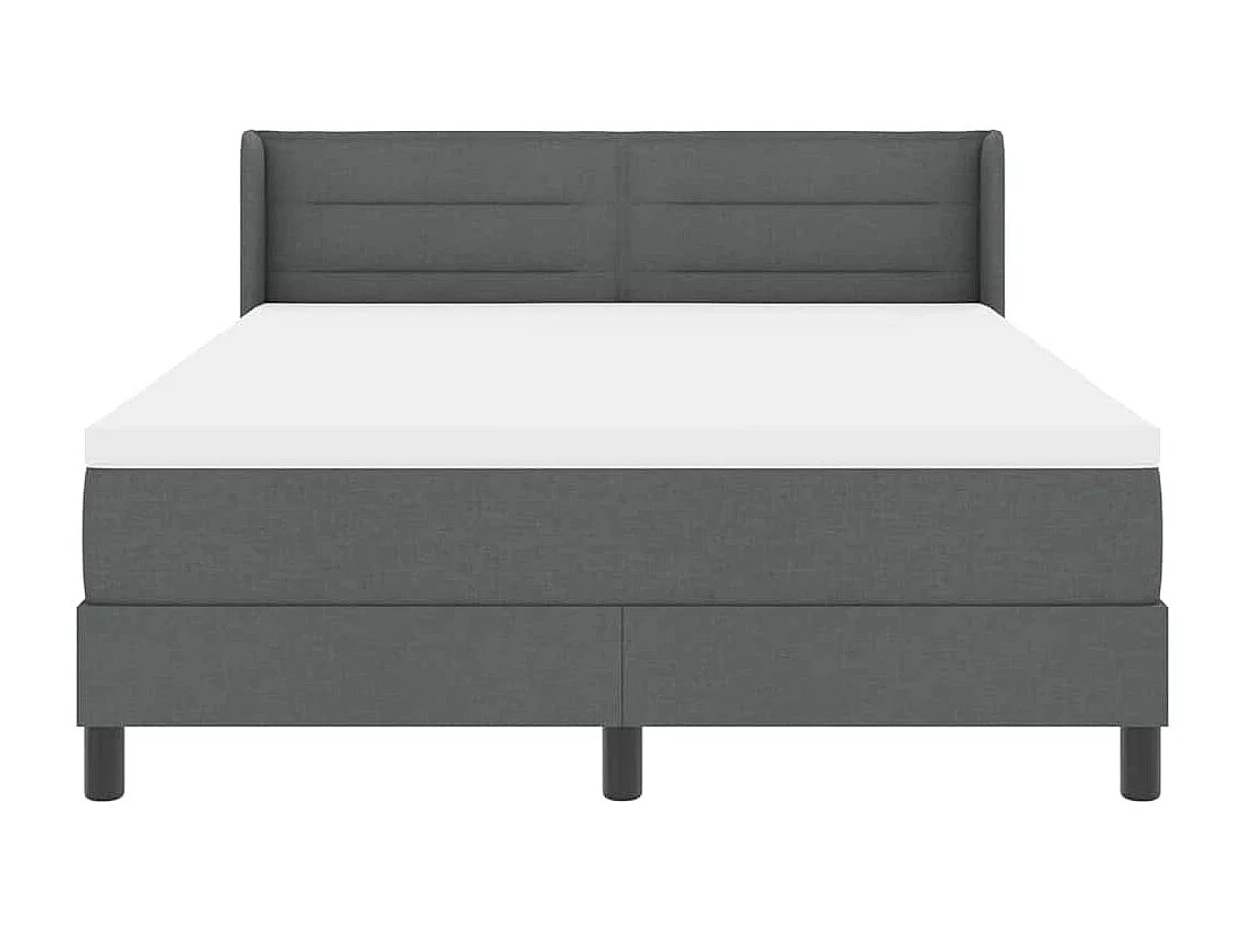 Boxspringbed met hoofdeinde Donkergrijs 200 x 160 cm Stof