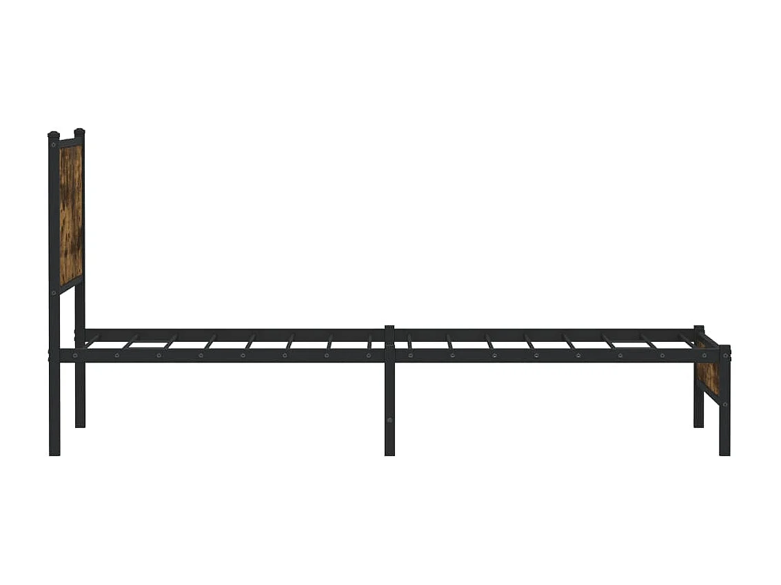 Cadre de lit en métal sans matelas chêne fumé 100x200 cm