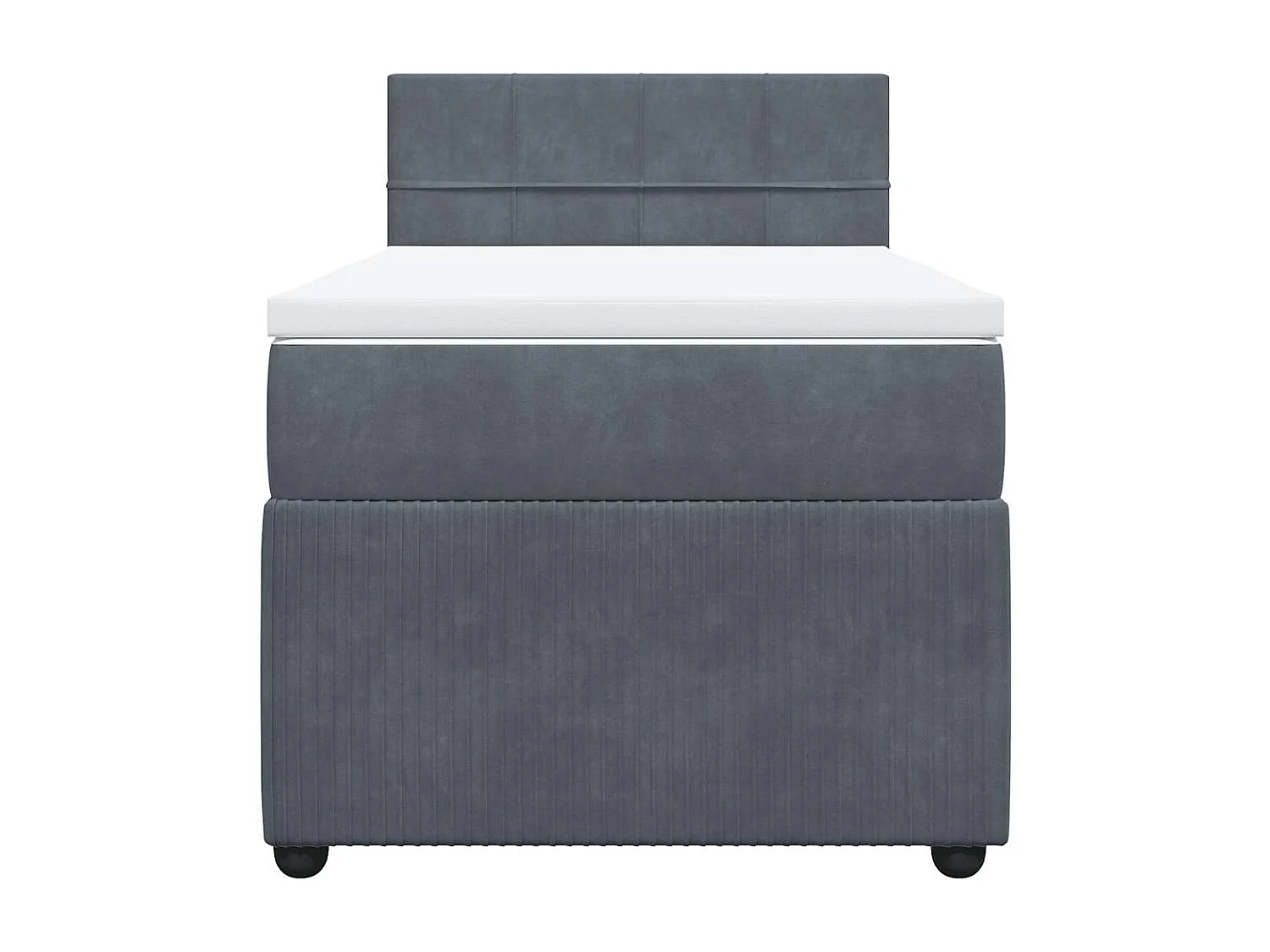 Cama com molas/colchão 90x190 cm veludo cinza-escuro