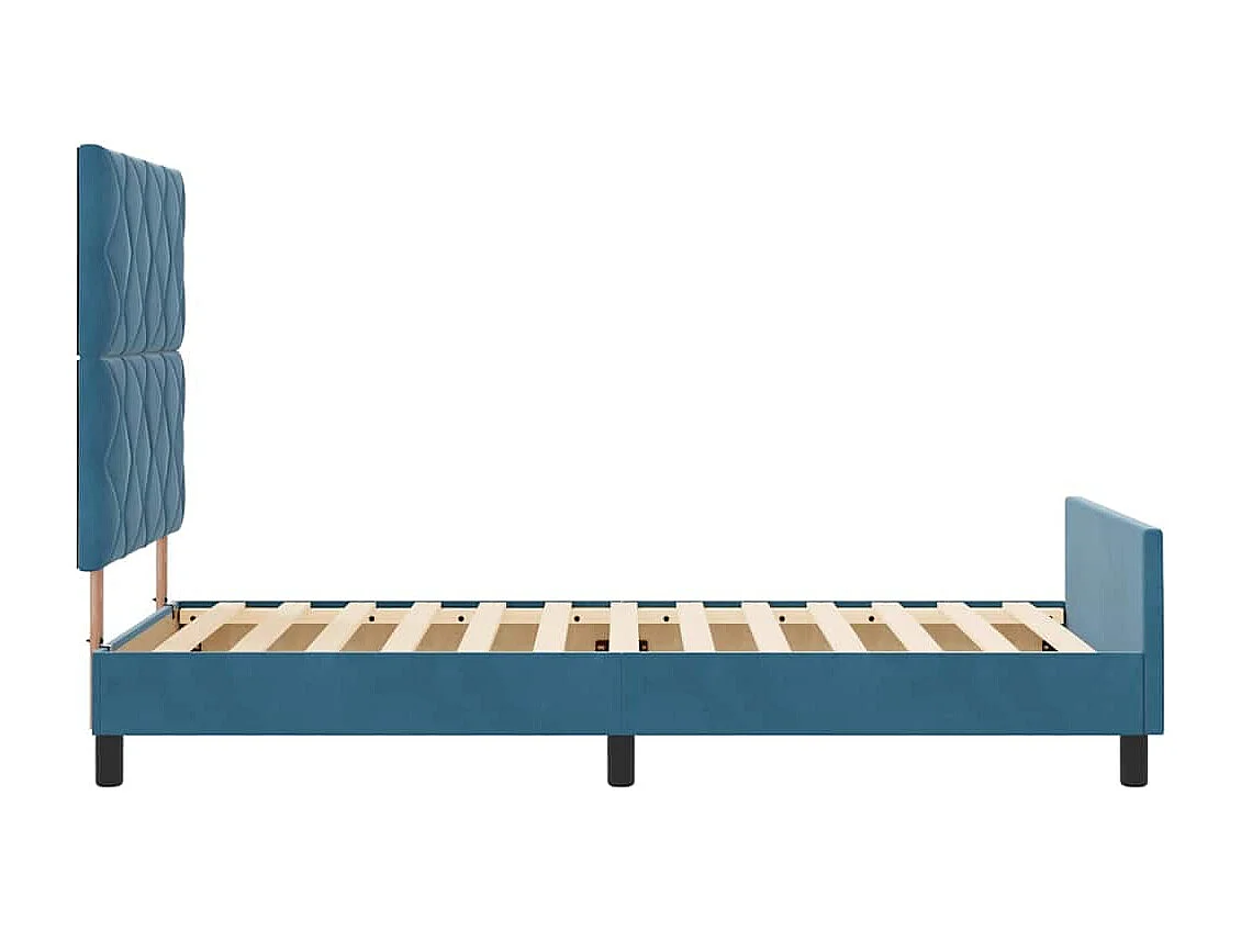 Letto a molle con testiera Blu Scuro 90 x 200 cm Velluto