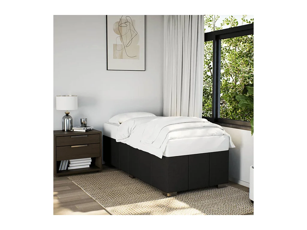 Bettgestell ohne Matratze Schwarz 90x190 cm Stoff