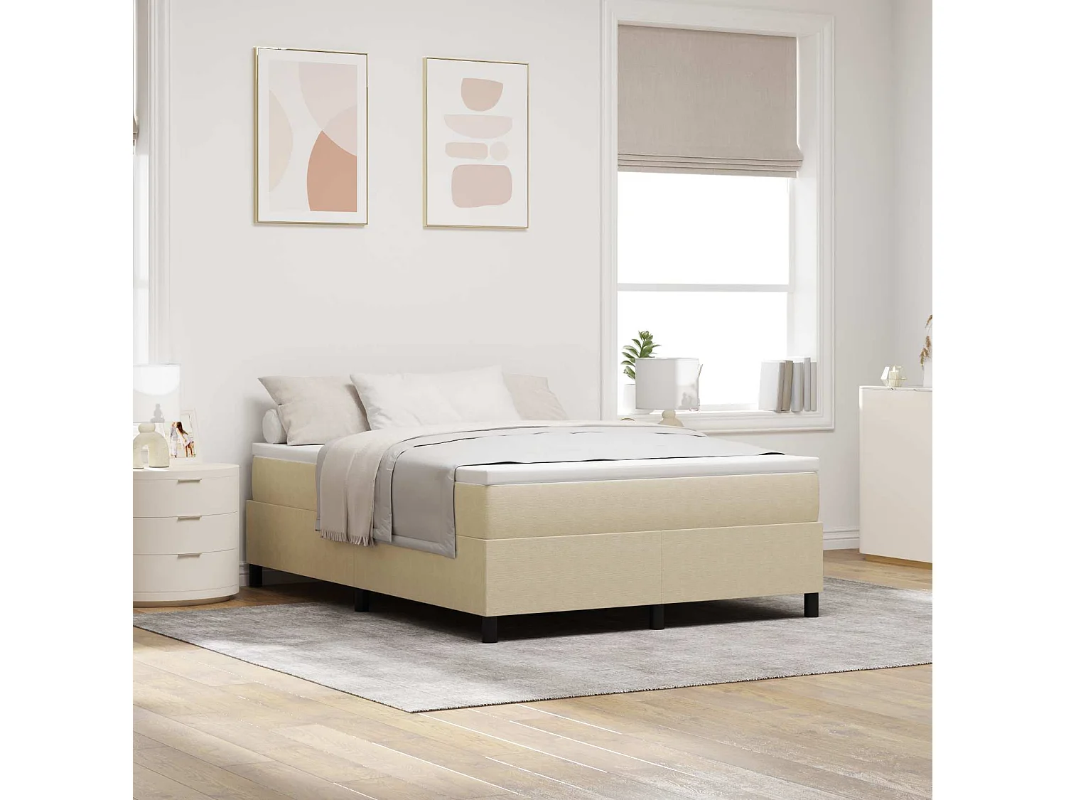 Cadre de lit plateforme Vert gris 160 x 200 cm tissu