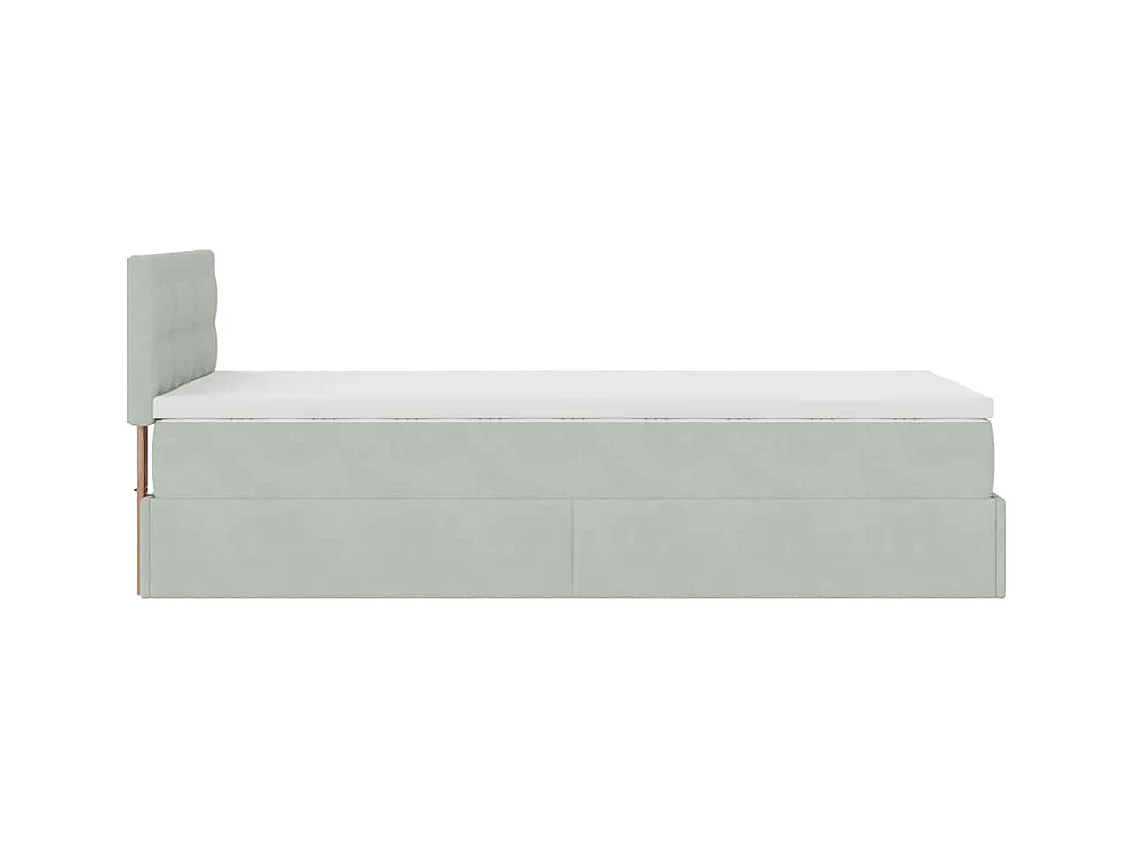 Struttura Letto Pouf con Materasso 100x200 cm Velluto