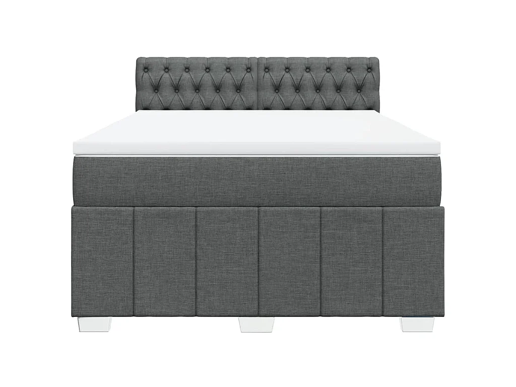 Giroletto a Molle con Materasso Grigio Scuro 160x200 cm Tessuto
