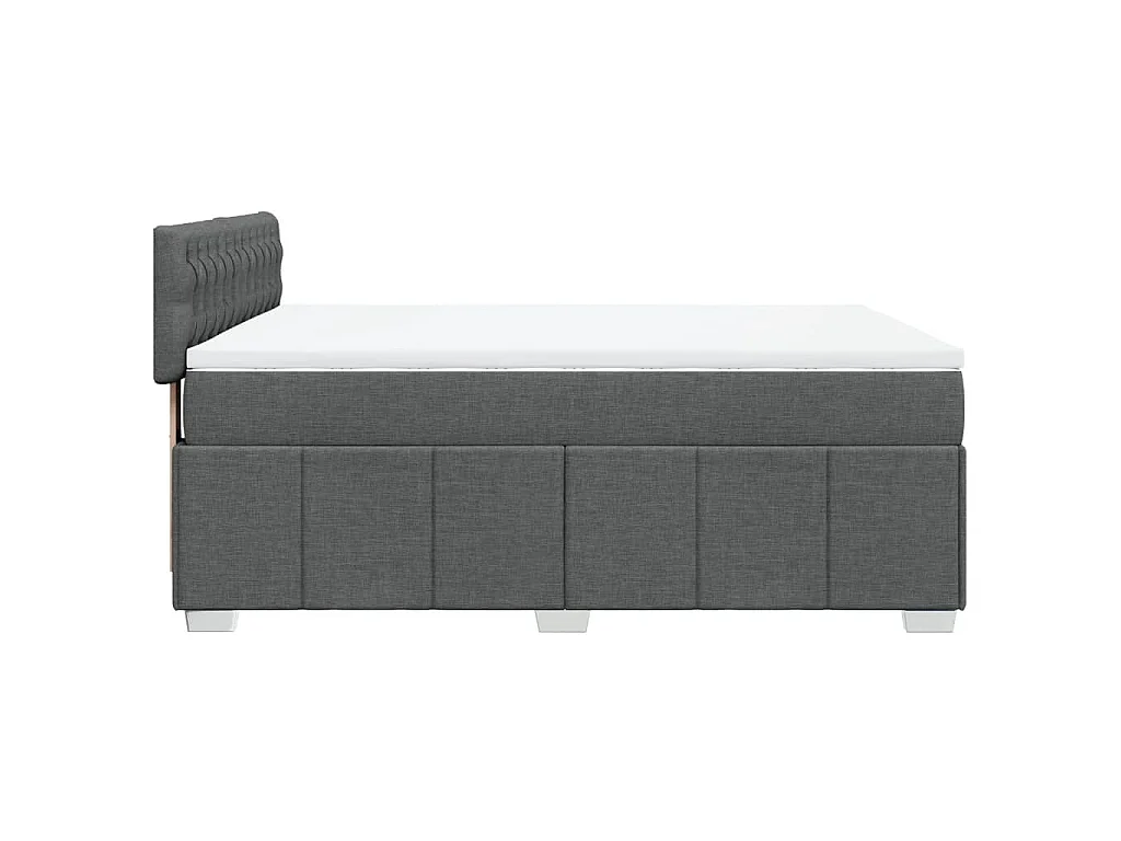 Giroletto a Molle con Materasso Grigio Scuro 160x200 cm Tessuto