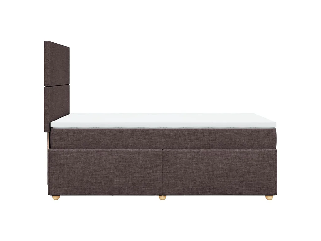 Cama com molas/colchão 90x200 cm tecido castanho-escuro