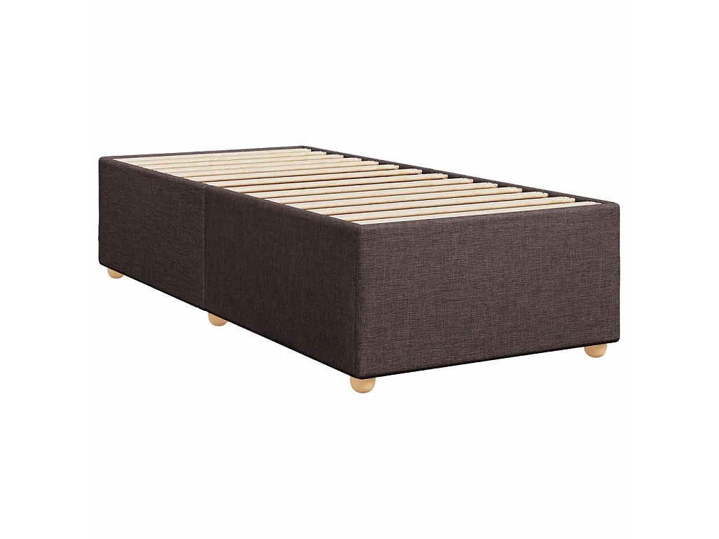 Cama com molas/colchão 90x200 cm tecido castanho-escuro
