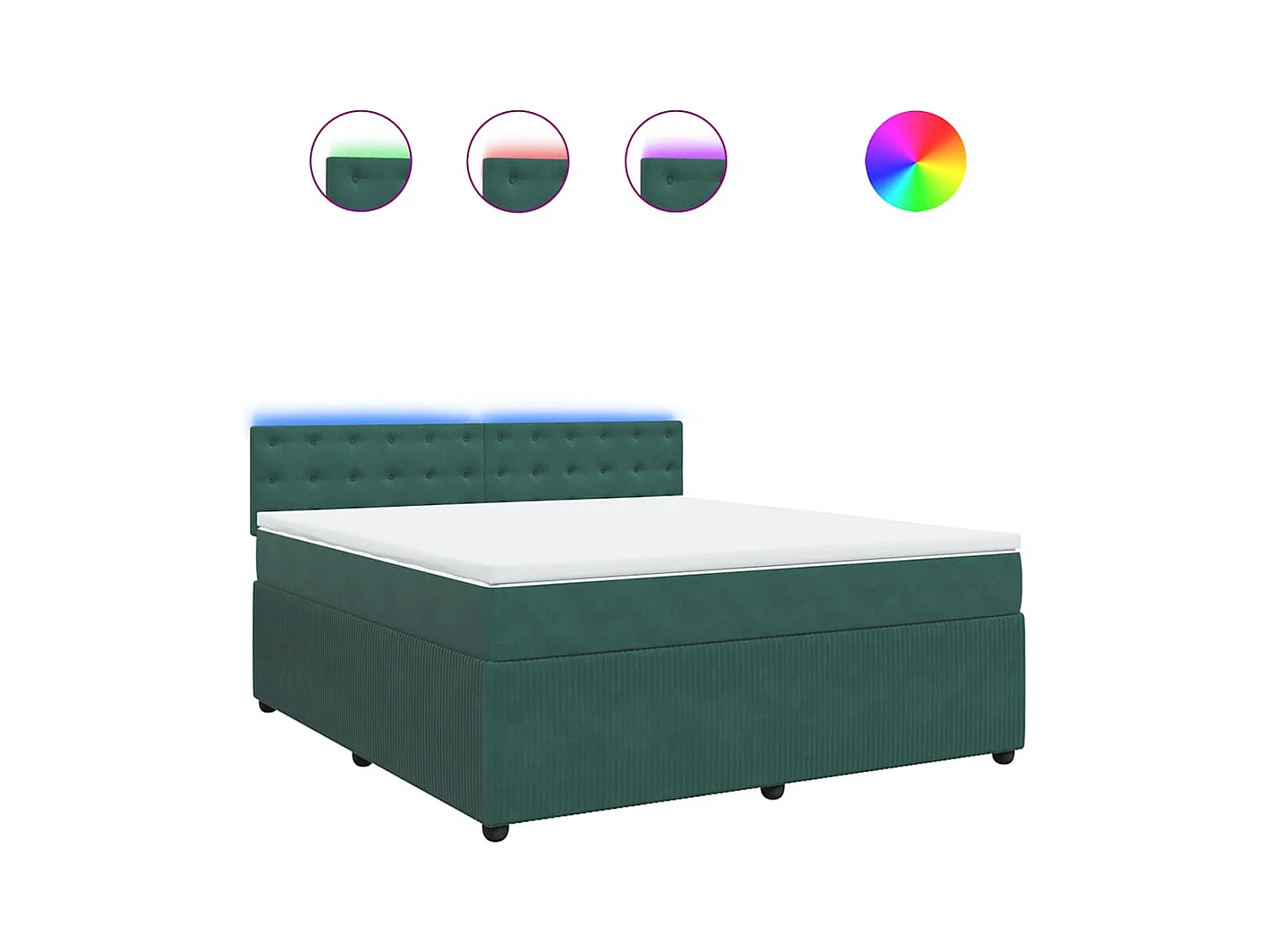 Boxspringbett mit Matratze Dunkelgrün 180x200 cm Samt