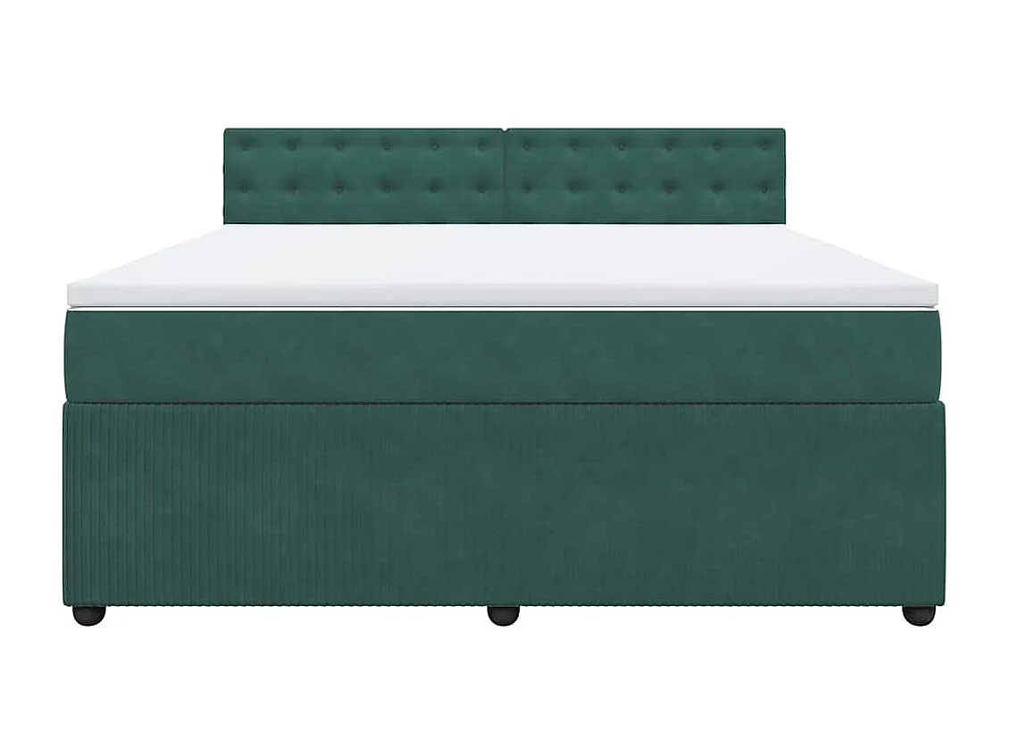 Sommier à lattes de lit et matelas Vert foncé 180x200cm Velours