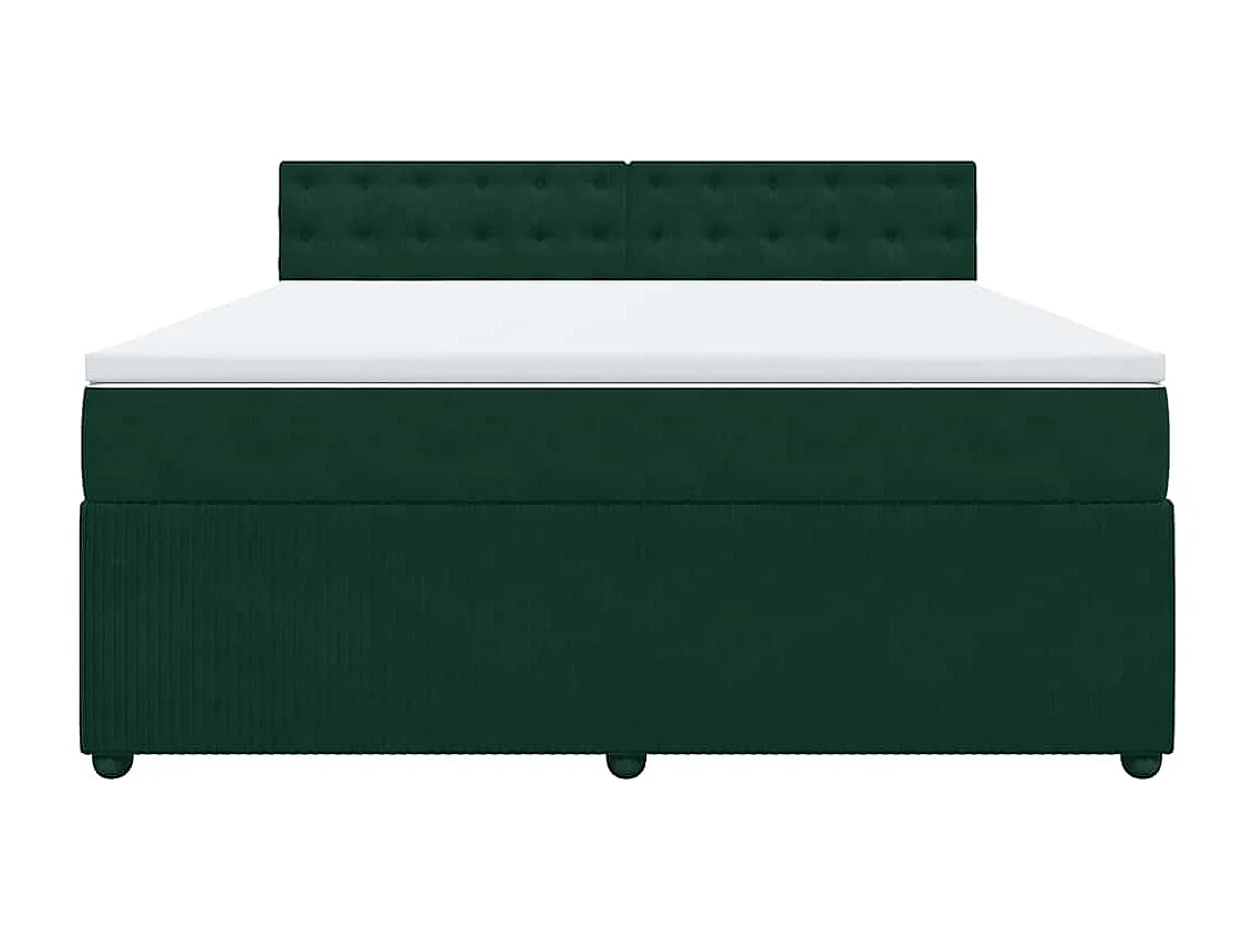 Boxspringbett mit Matratze Dunkelgrün 180x200 cm Samt