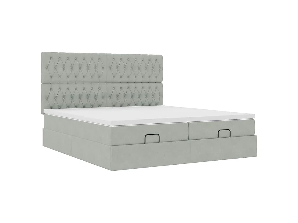 Struttura Letto Pouf con Materassi 180x200 cm Velluto