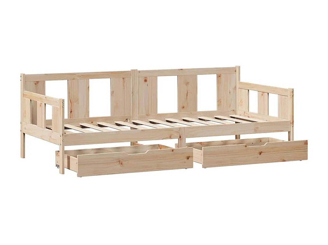 Lit de jour avec tiroirs sans matelas 90x190 cm bois massif