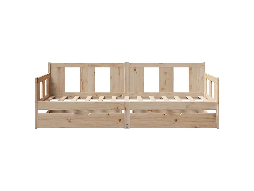 Sofá-cama com gavetas 90x190 cm madeira de pinho maciça