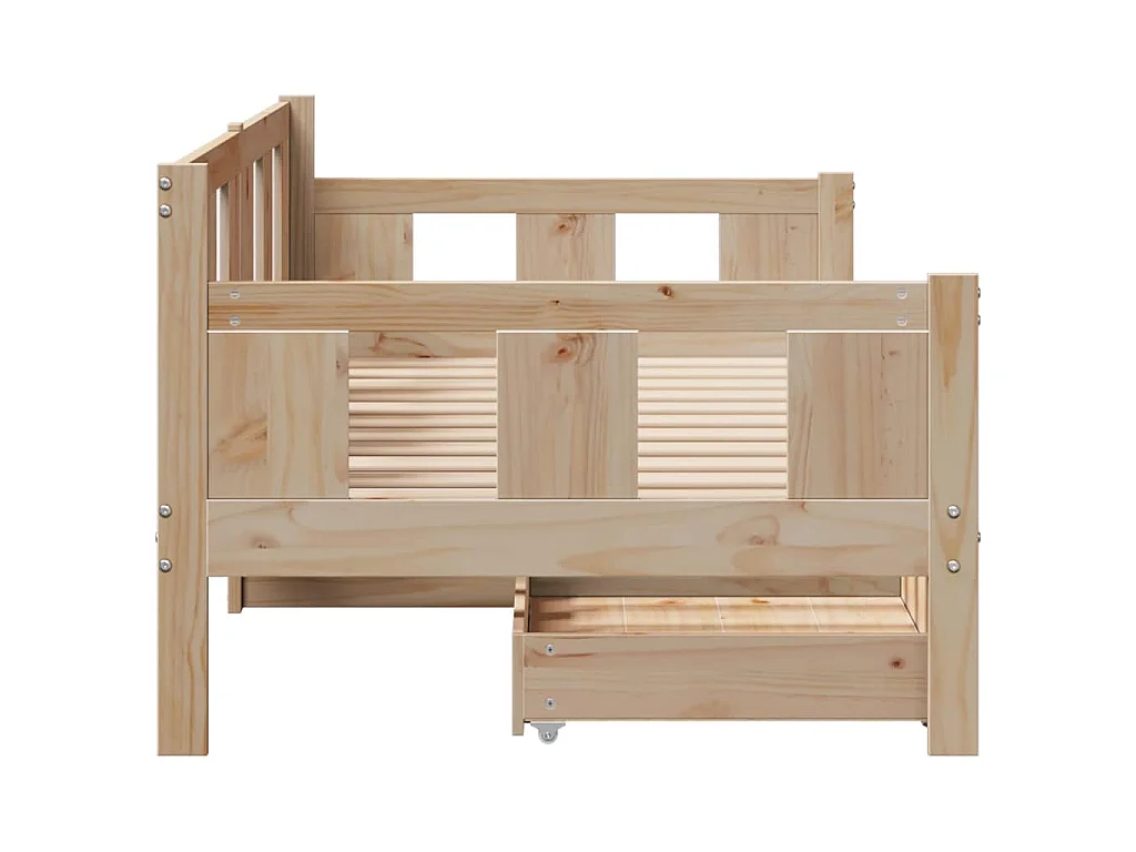 Sofá-cama com gavetas 90x190 cm madeira de pinho maciça