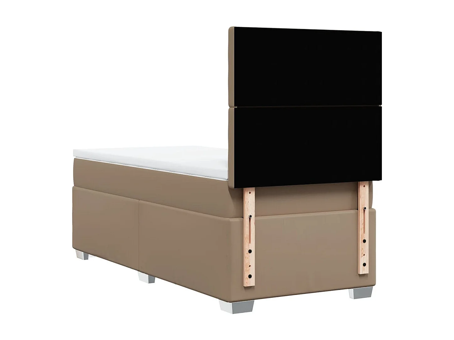 Boxspringbett mit Matratze Cappuccino-Braun 90x200cm Kunstleder