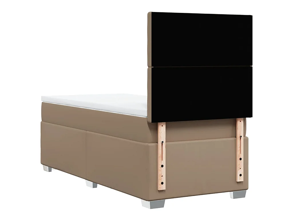 Boxspring met matras kunstleer cappuccinokleurig 90x200 cm