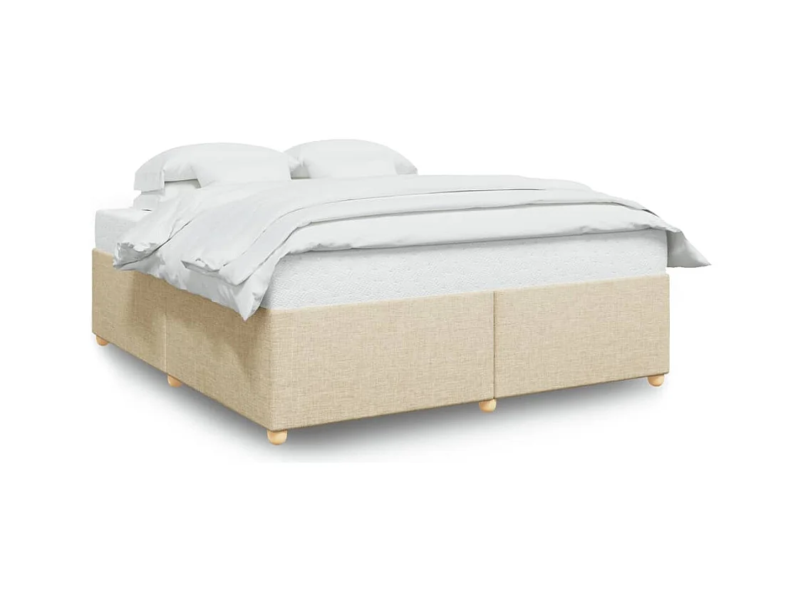 Cadre de lit sans matelas crème 180x200 cm tissu