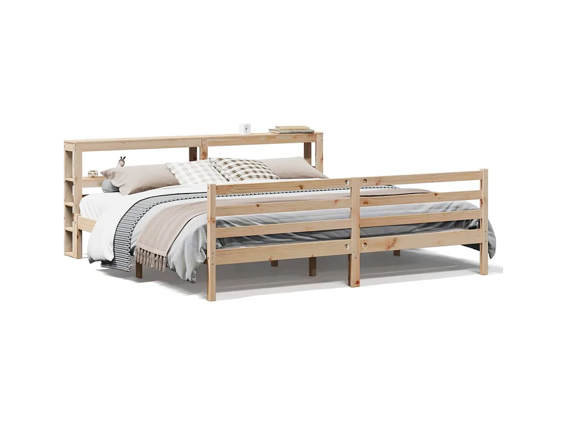 Letto senza Materasso 180x200 cm in Legno Massello di Pino