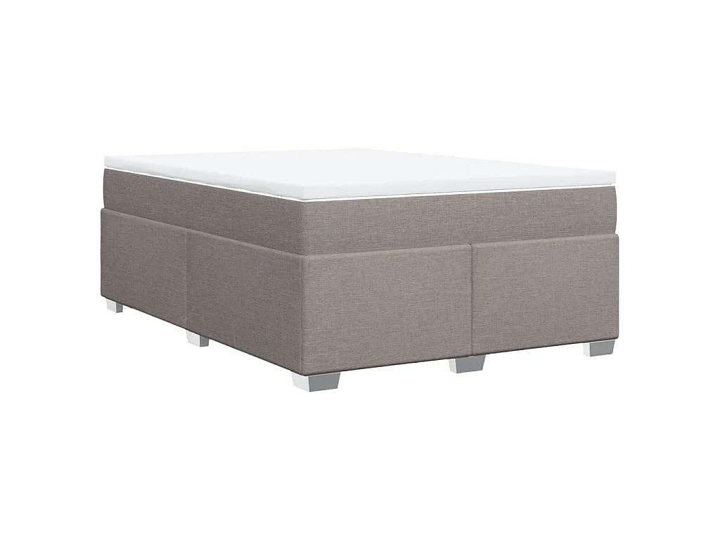 Sommier à lattes de lit avec matelas Taupe 160x200 cm Tissu