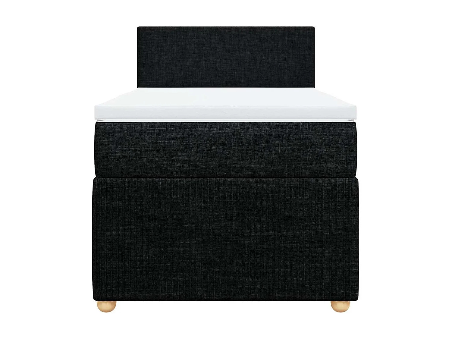 Sommier à lattes de lit avec matelas Noir 100x200 cm Tissu