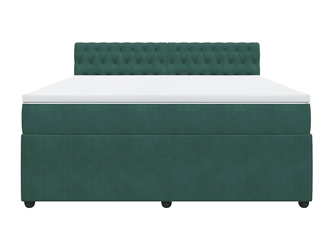 Boxspring met matras fluweel donkergroen 180x200 cm