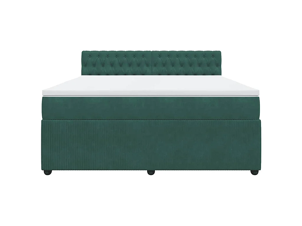 Boxspring met matras fluweel donkergroen 180x200 cm