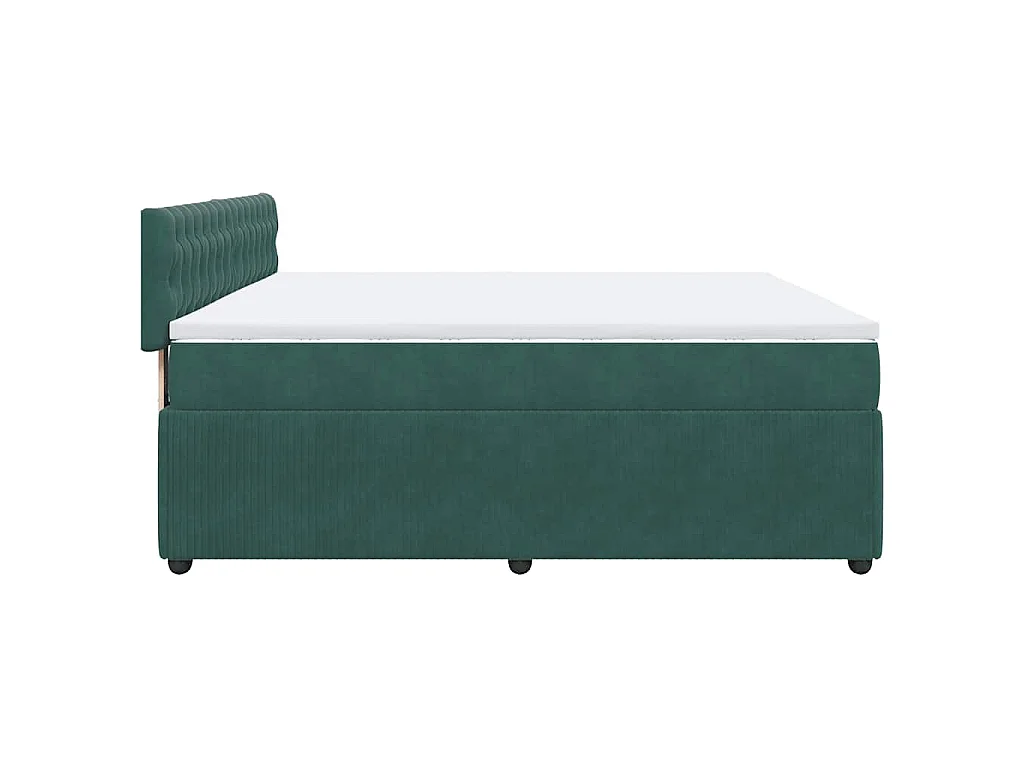 Boxspring met matras fluweel donkergroen 180x200 cm