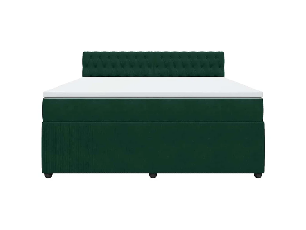 Boxspring met matras fluweel donkergroen 180x200 cm