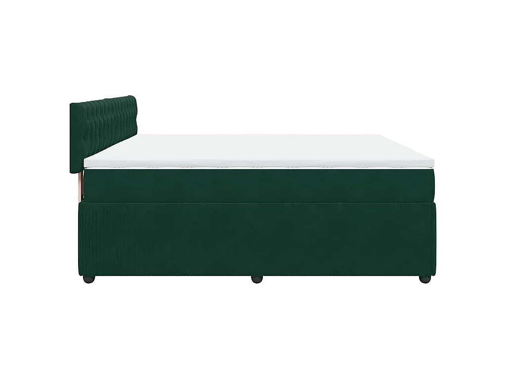 Boxspring met matras fluweel donkergroen 180x200 cm