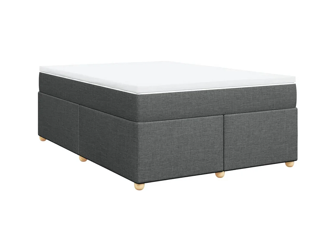 Sommier à lattes de lit avec matelas Gris foncé 140x200cm Tissu