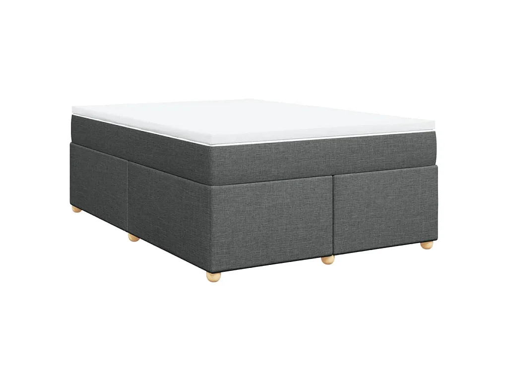 Boxspringbett mit Matratze Dunkelgrau 140x200 cm Stoff