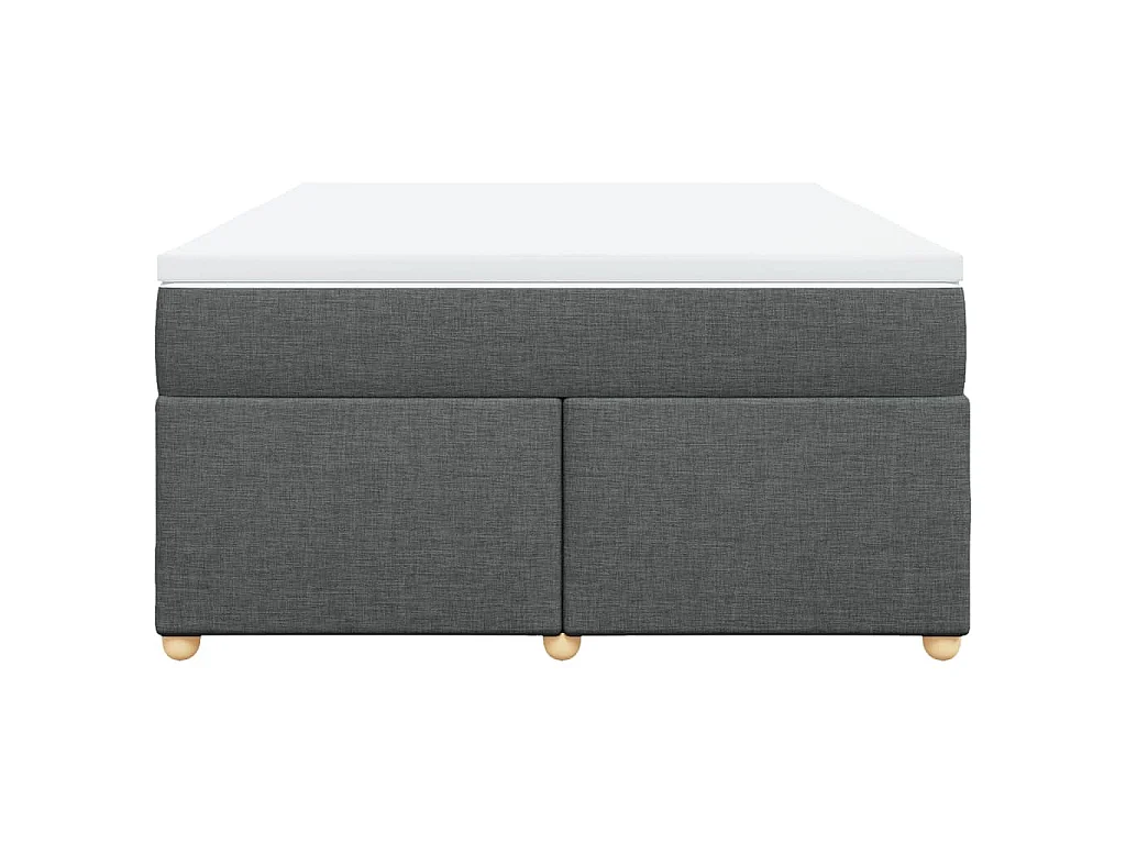 Boxspringbett mit Matratze Dunkelgrau 140x200 cm Stoff