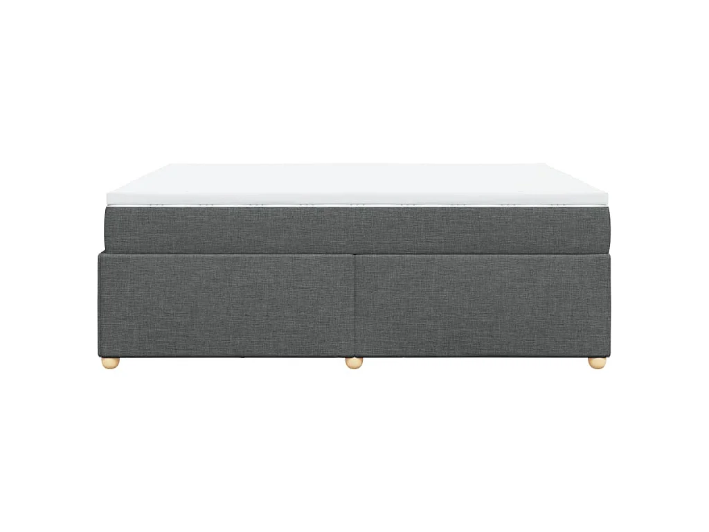 Boxspringbett mit Matratze Dunkelgrau 140x200 cm Stoff