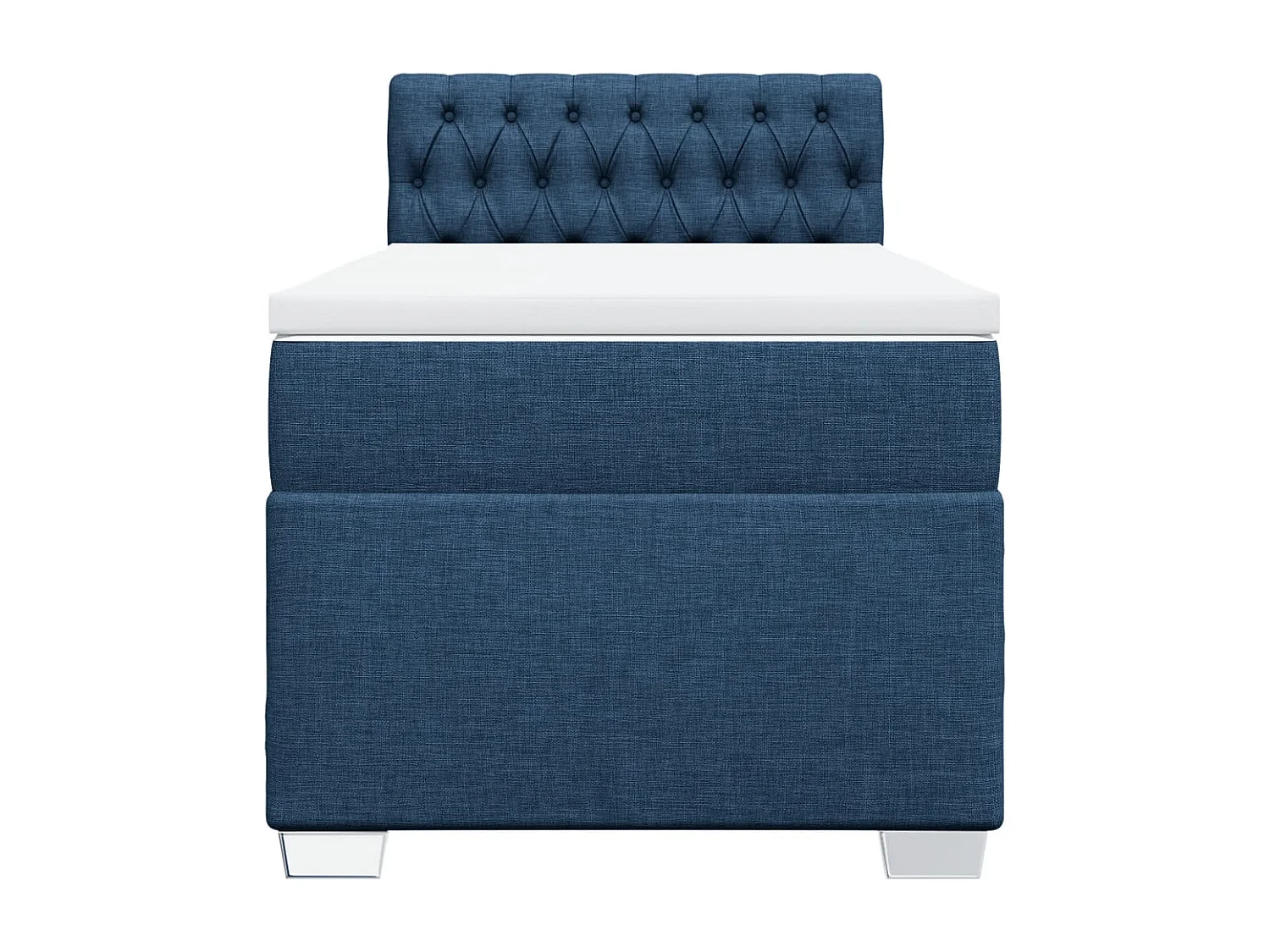 Cama com molas/colchão 90x200 cm tecido azul