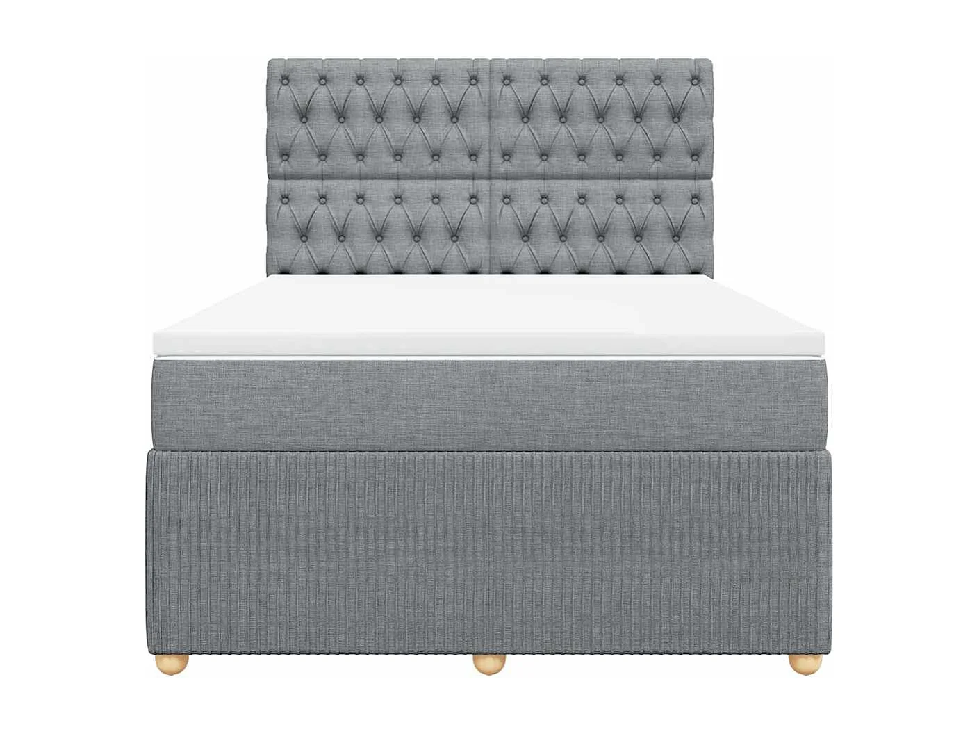 Sommier à lattes de lit avec matelas Gris clair 140x190cm Tissu