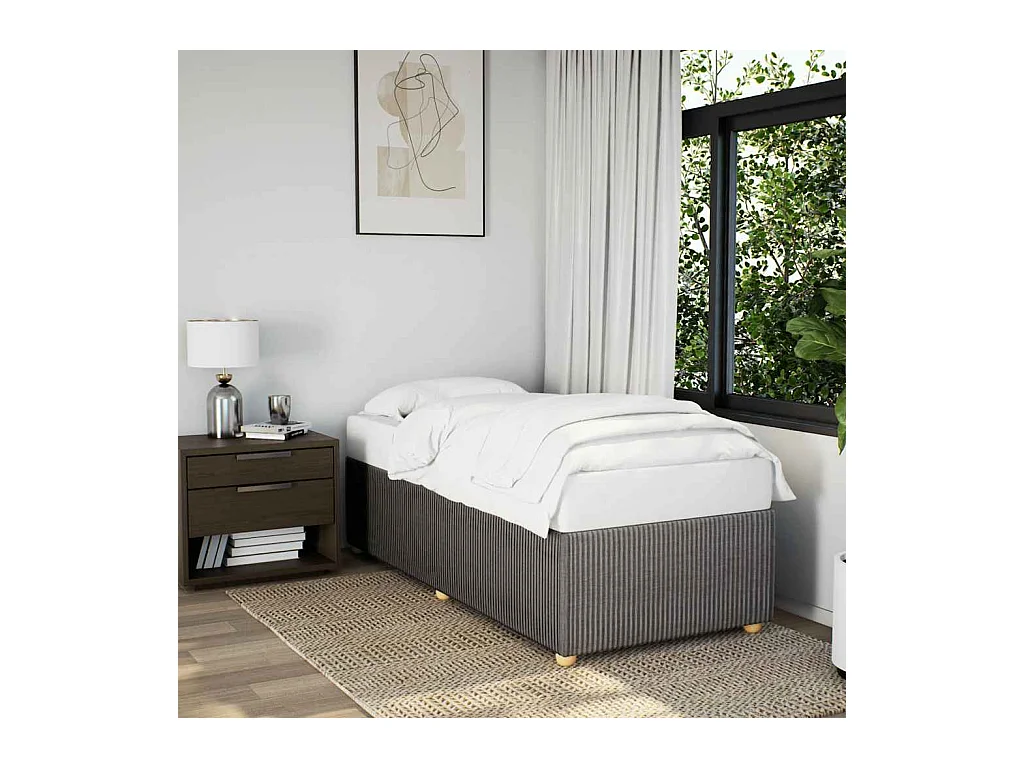 Cadre de lit sans matelas taupe 100x200 cm tissu