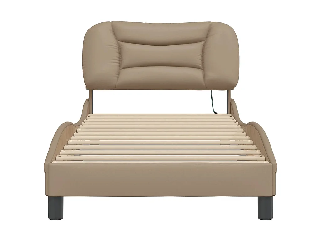 Estrutura de cama com LED sem colchão Hvar 90x200cm cappuccino