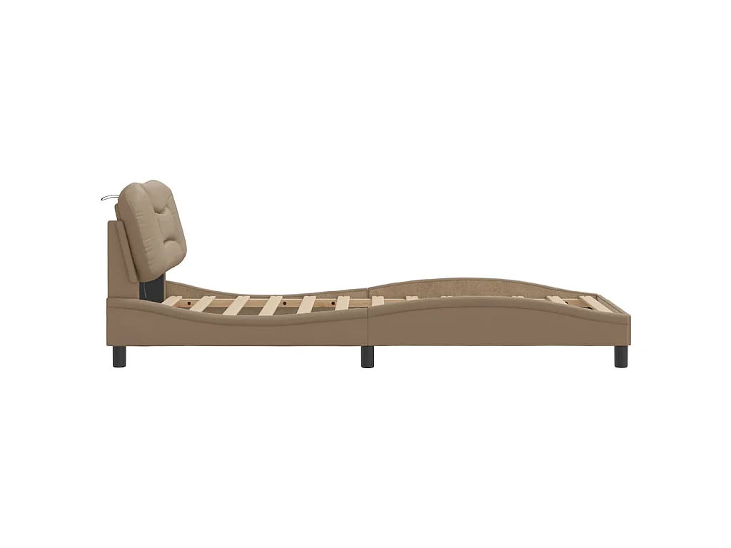 Estrutura de cama com LED sem colchão Hvar 90x200cm cappuccino