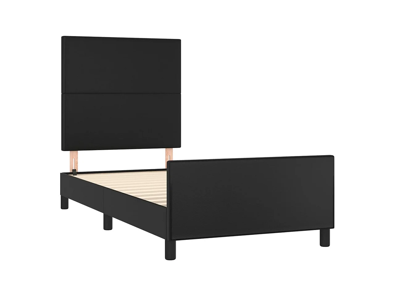 Cadre de lit sans matelas noir 90x200 cm similicuir