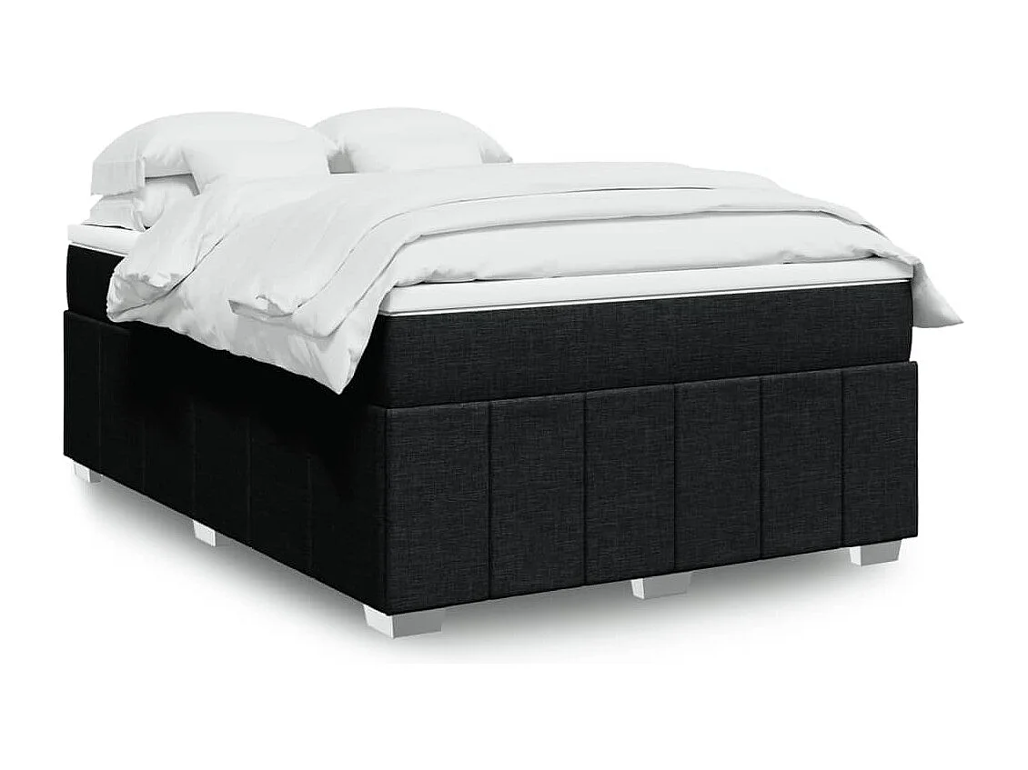 Boxspringbett mit Matratze Schwarz 140x200 cm Stoff