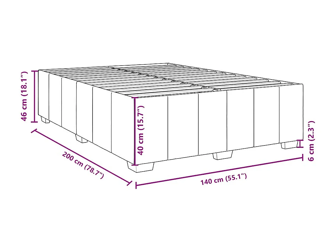 Boxspringbett mit Matratze Schwarz 140x200 cm Stoff