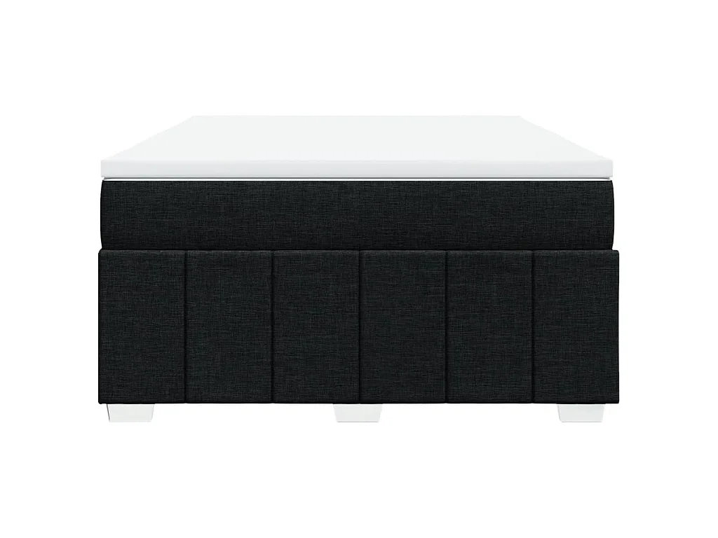 Cama box spring con colchón tela negro 140x200 cm