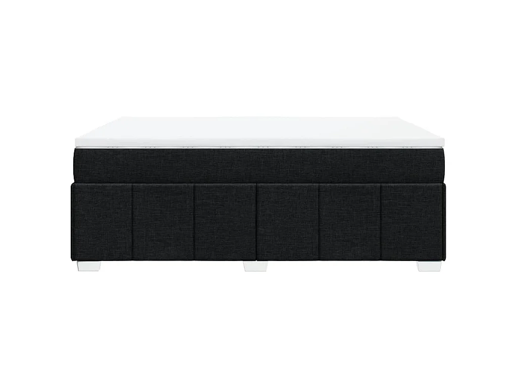 Cama box spring con colchón tela negro 140x200 cm